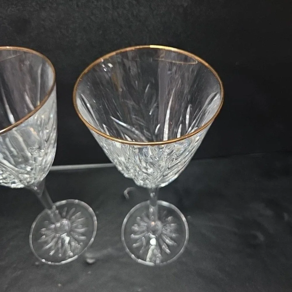Cristal d'Arques Cassandra Wine Glasses, Set of‎ 2, Vintage Crystal Stemware